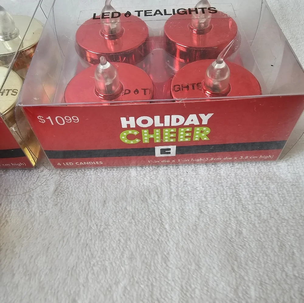 LED Tealights Set - Red and Gold